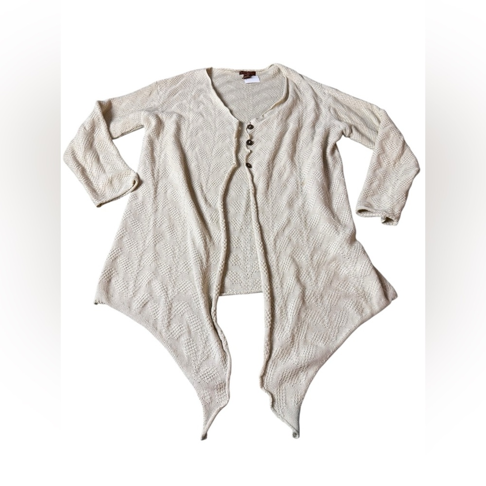 April Cornell crème cardigan, size large
